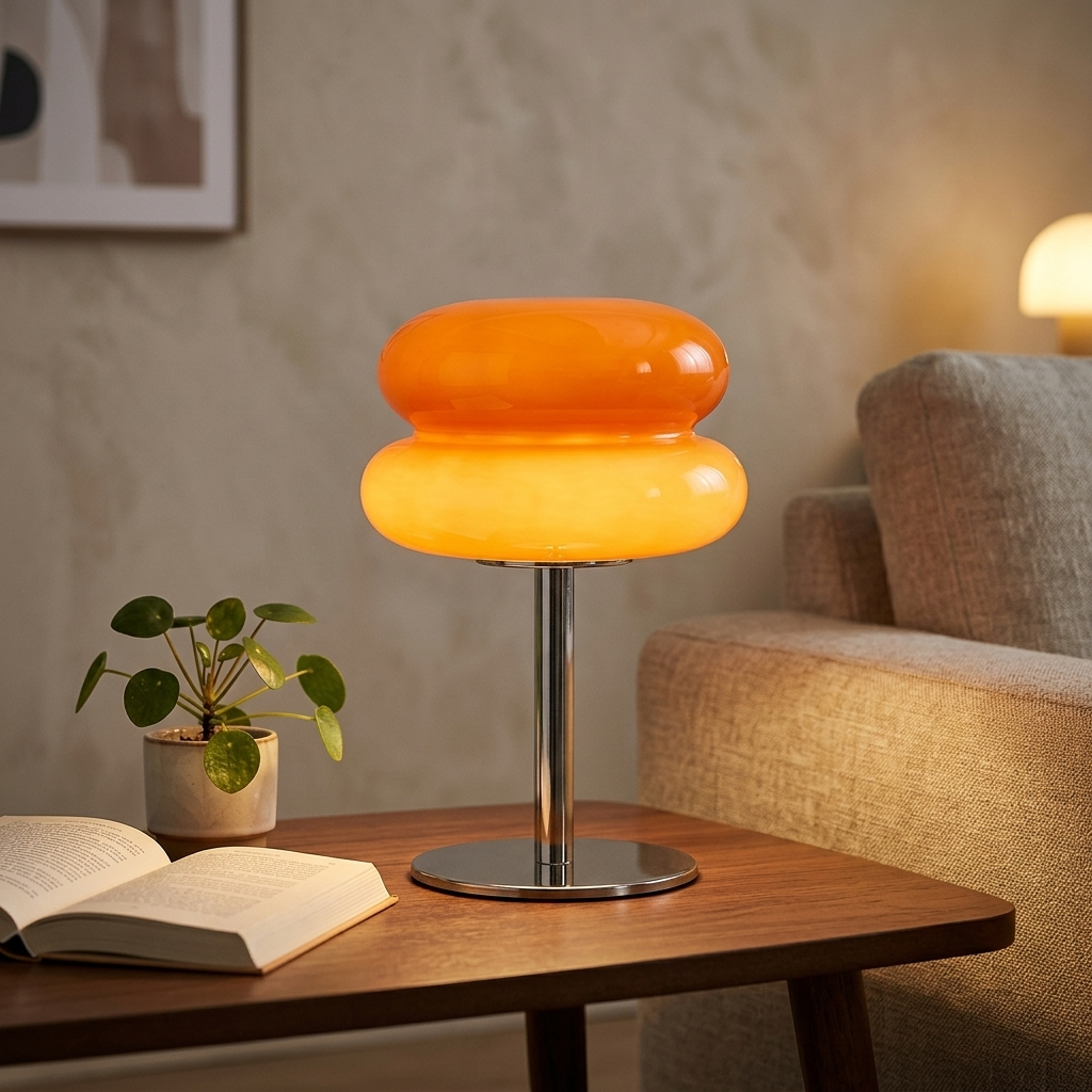 Lampe de Chevet Verre Design - Lumière Chaude Dimmable LED