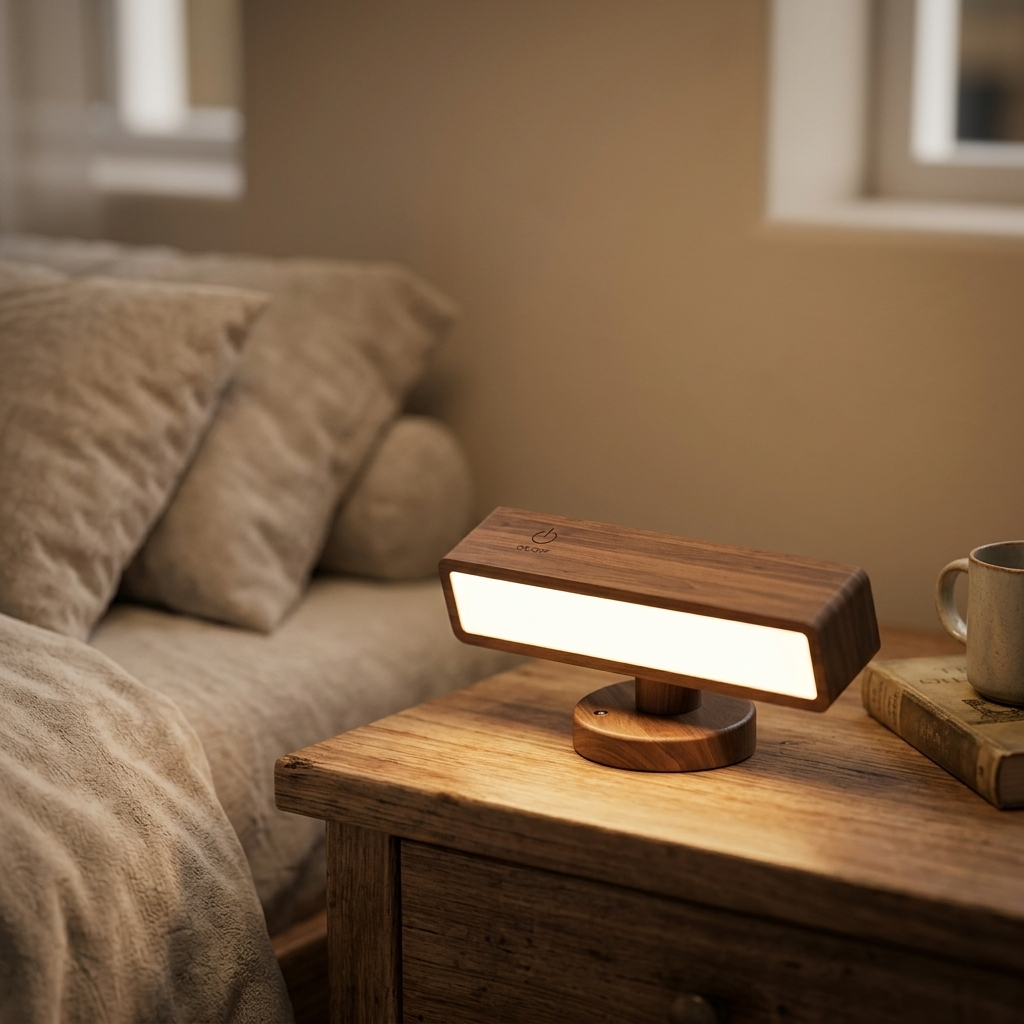 Lampe de Chevet Bois Rechargeable 360° Tactile Dimmable