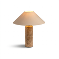 Lampe de Chevet Nordic Cylindrique - Base Marbre et Abat-jour Tissu