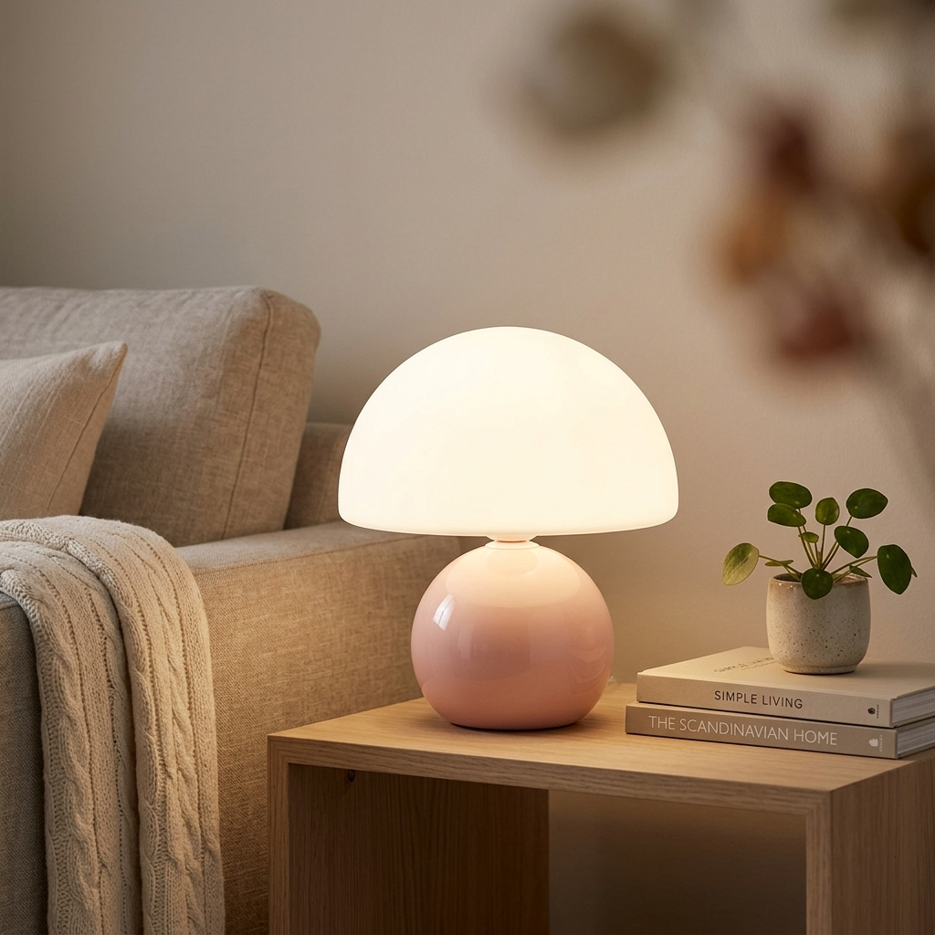 Lampe de Chevet USB Rose/Orange - Lumière Tamisée Rechargeable