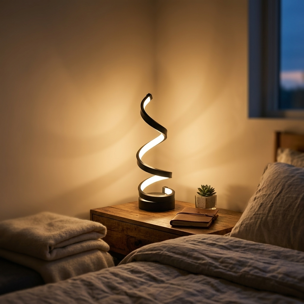 Lampe de Chevet LED Spirale Dimmable Design Moderne