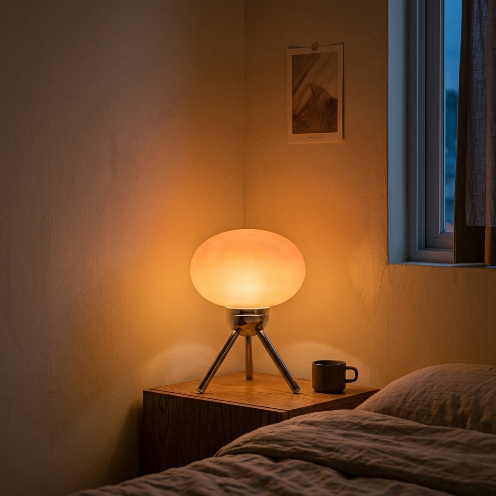 Lampe de Chevet Verre Champignon Dimmable Design Scandinave