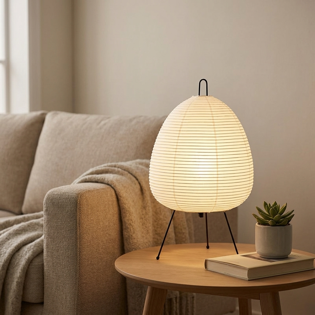 Lampe de Chevet Design Noguchi - Lumière Chaude Cosy pour Chambre