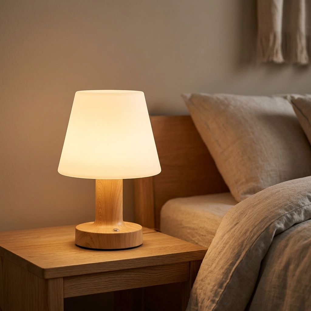 Lampe de Chevet Champignon LED Rechargeable - Lumière Tamisée Tactile