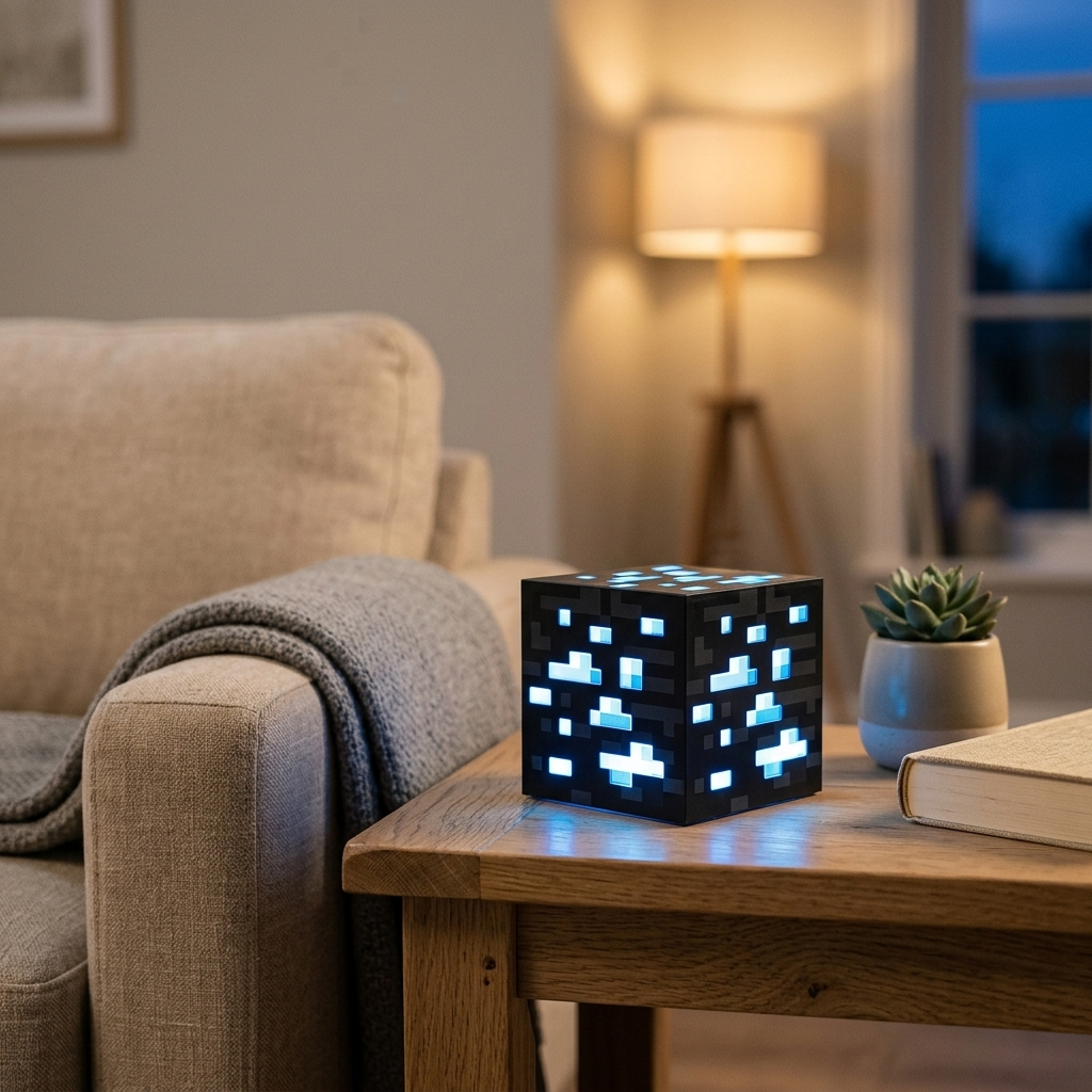 Lampe de Chevet LED Minecraft - Lumière Douce Rechargeable
