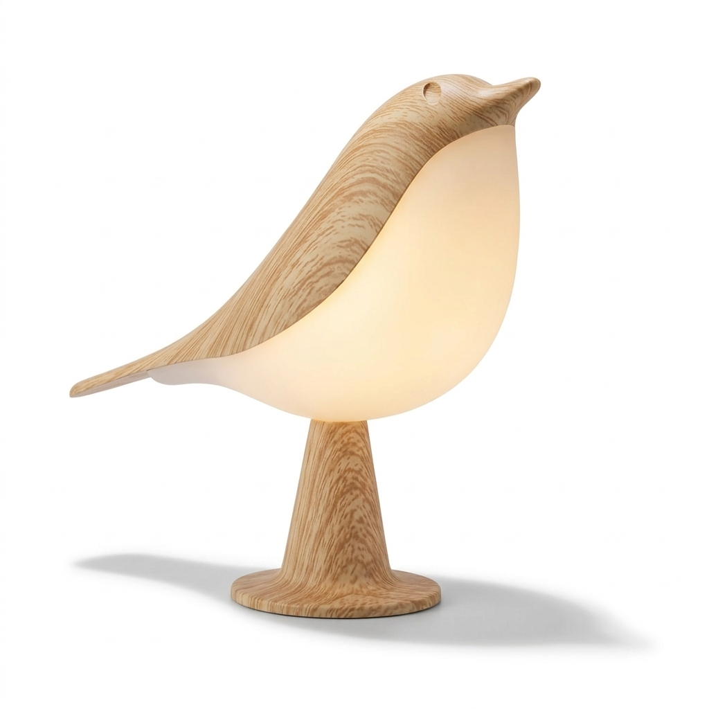 Lampe de chevet design oiseau, contrôle tactile, trois modes lumière