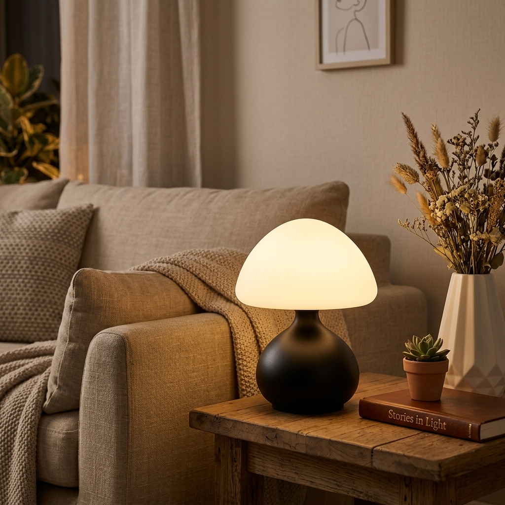Lampe de Chevet Champignon Design - Lumière 3 Couleurs Dimmable