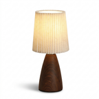 Lampe de chevet LED blanche rechargeable avec abat-jour plissé et contrôle tactile