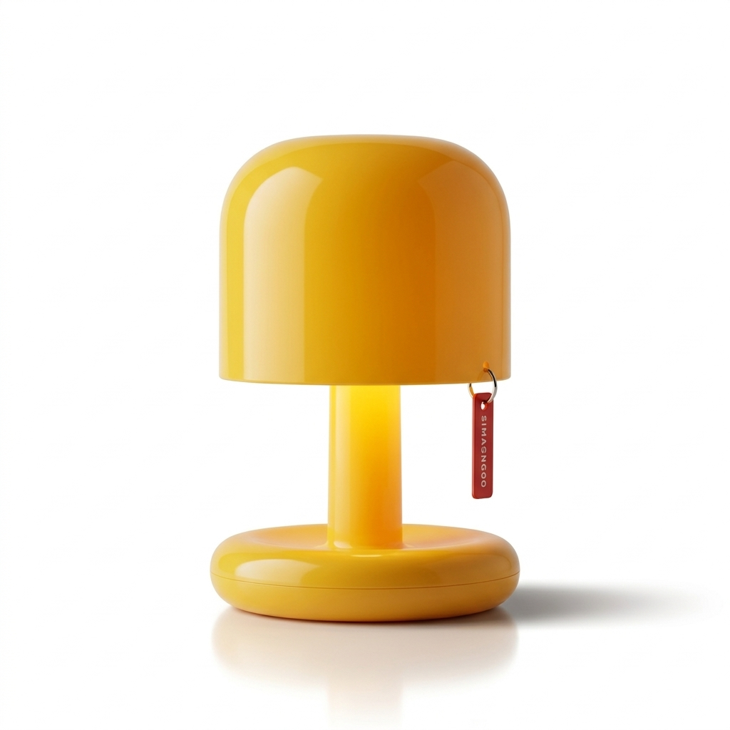 Lampe de chevet rechargeable USB design champignon jaune