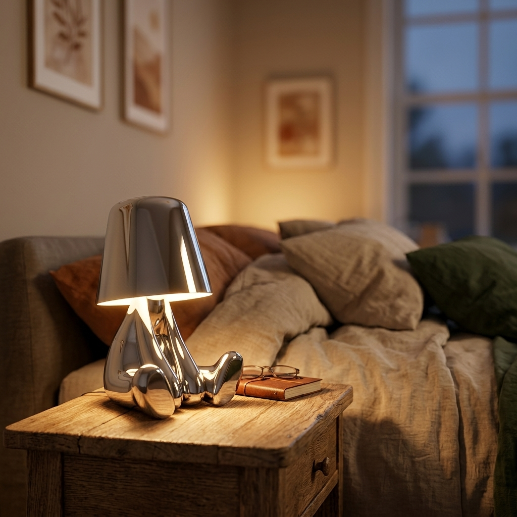 Lampe de Chevet Tactile Design Doré – Lumière Rechargeable USB