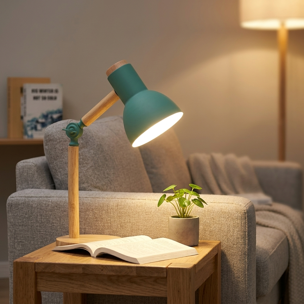 Lampe de Chevet Nordic LED - Design Bois, Lumière Chaude Apaisante