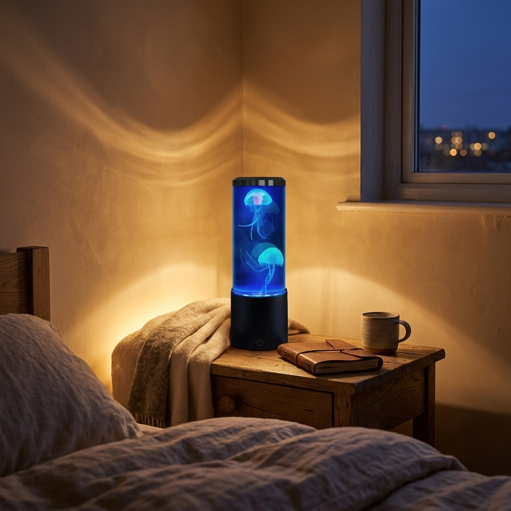 Lampe de Chevet Méduses LED 7 Couleurs - Ambiance Cocooning