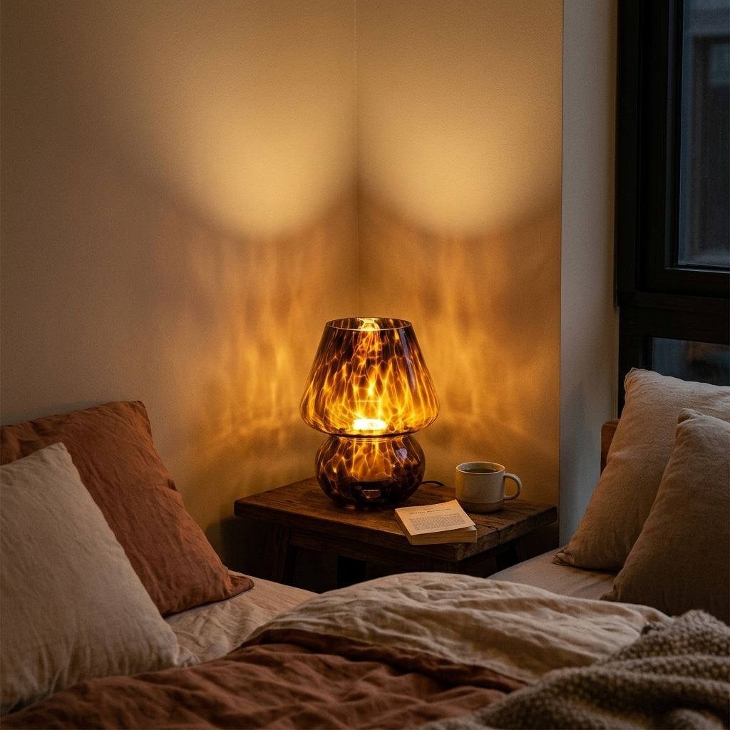 Lampe de Chevet Verre Coloré - Ambiance Cosy Chambre