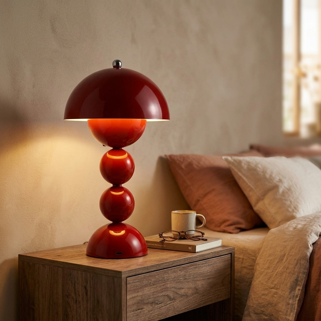 Lampe de Chevet LED USB Dimmable - Design Nordique Floral